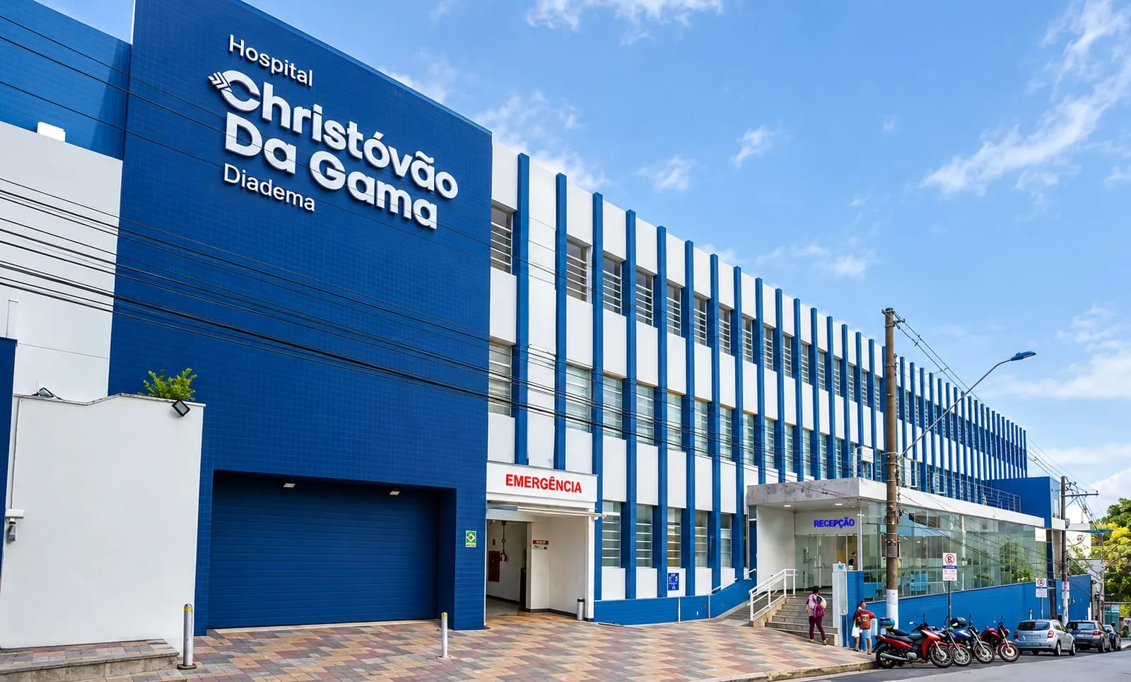 Fachada do Hospital Christóvão da Gama Diadema, em Diadema